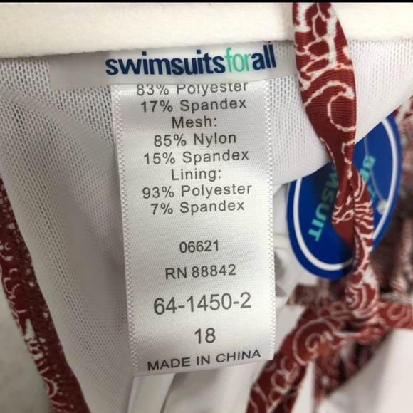 Swimsuits For All Bikini Women's Brick Red Patterned Crochet Size 18 - Picture 10 of 12